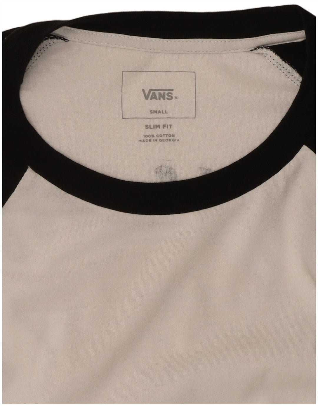 VANS Top gráfico ajustado con manga 3/4 para mujer UK 40 Small White Colourblock
