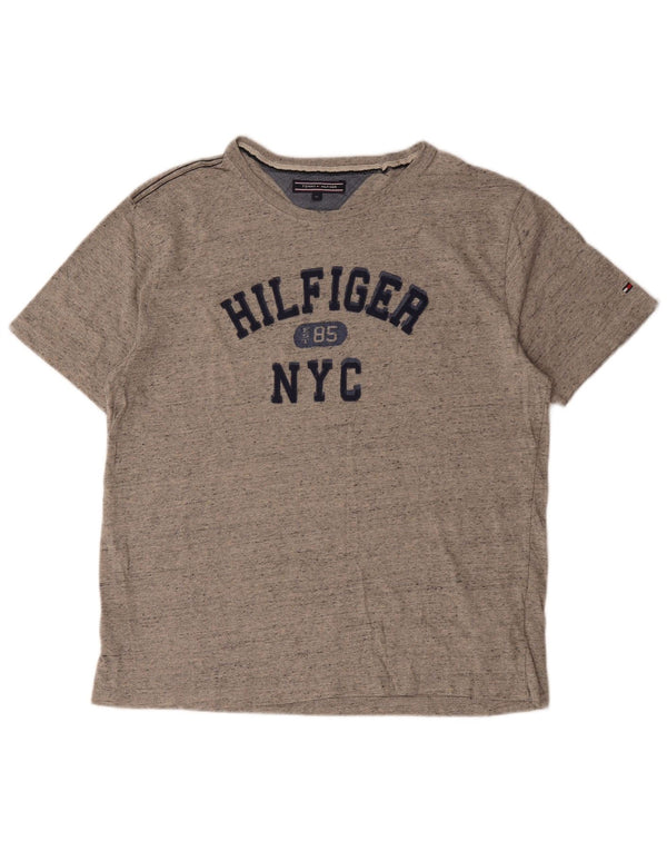 Tommy Hilfiger Camiseta gráfica para mujer Top UK 18 XL Algodón moteado gris