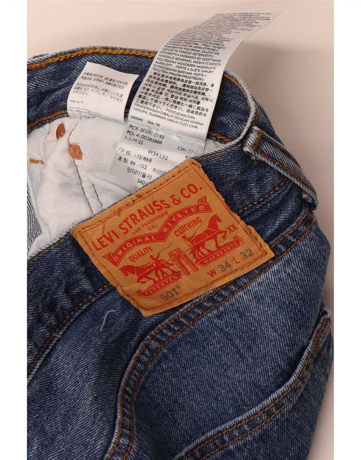 Levi's Vaqueros rectos 501 para hombre W34 L32 Algodón azul