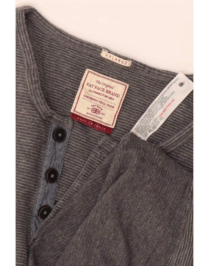 Camiseta de hombre Fat Face de manga larga 2XL Gris Algodón