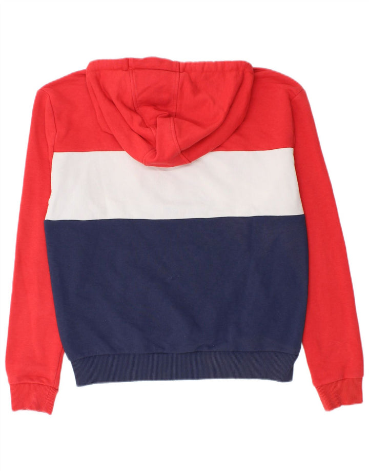 FILA Sudadera con capucha gráfica para mujer, talla pequeña, bloque de color multicolor