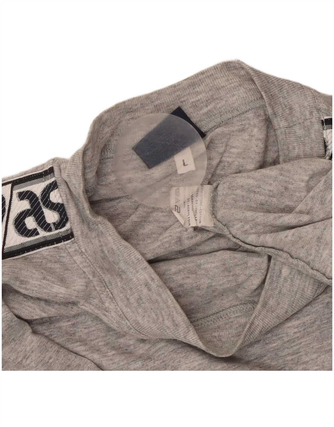 ASICS Camiseta gráfica para hombre Top grande de algodón moteado gris