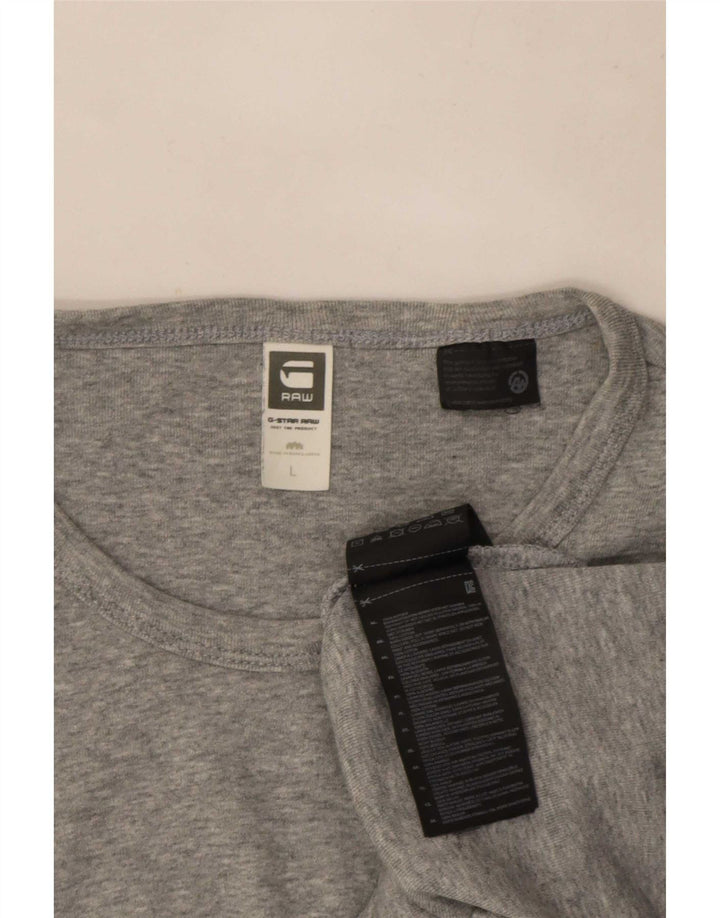 G-Star Hombre Top de manga larga de algodón moteado gris grande