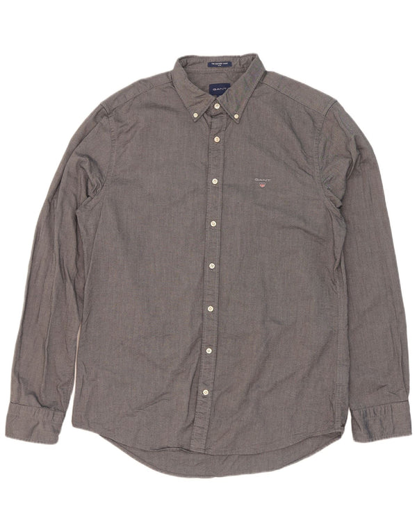 Gant Camisa Slim Hombre Talla 43/44 17 1/2 XL Algodón Gris
