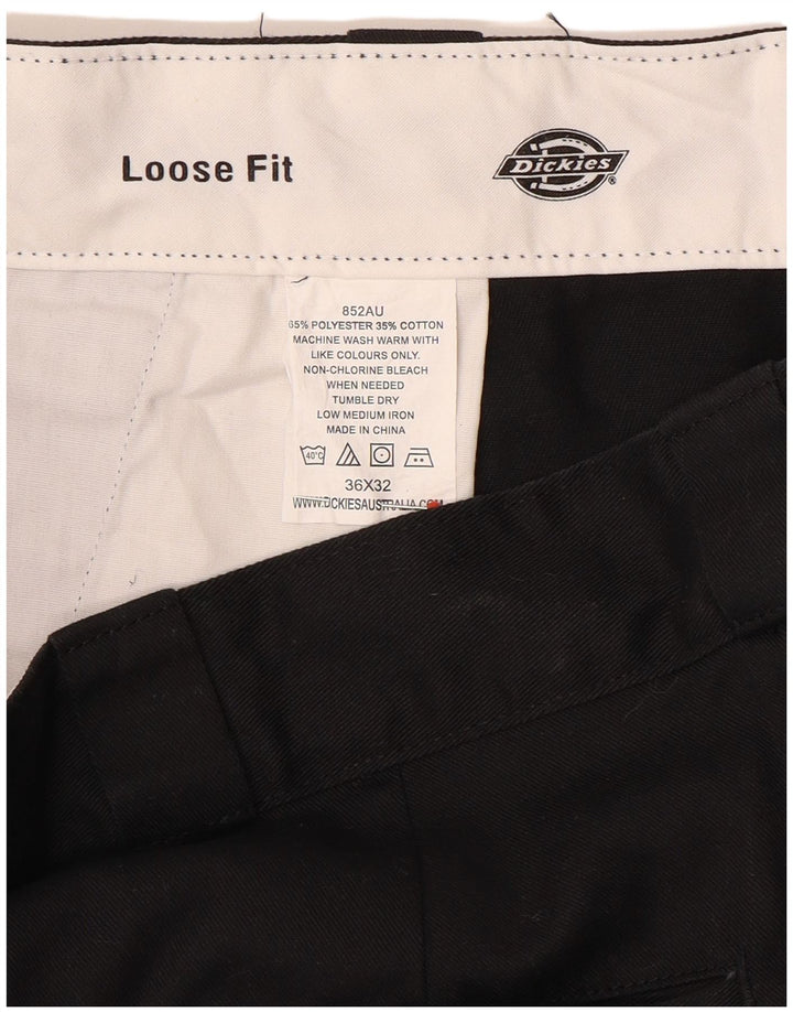 Dickies Pantalones cargo holgados para hombre W36 L32 Poliéster negro