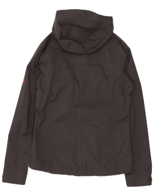 Jack Wolfskin Chaqueta impermeable con capucha para mujer UK 8/10 Small Grey Polyamide