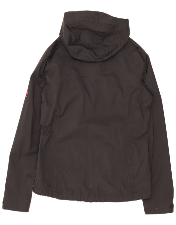 Jack Wolfskin Chaqueta impermeable con capucha para mujer UK 8/10 Small Grey Polyamide