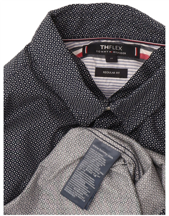 Camisa Tommy Hilfiger de corte regular para hombre de algodón con lunares en azul marino mediano