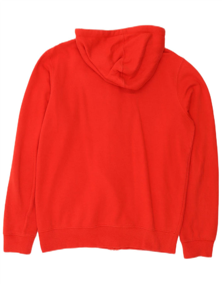 Fila Sudadera con capucha y cremallera gráfica para hombre, talla pequeña, algodón rojo