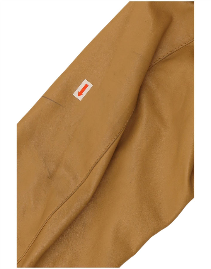 VINTAGE Chaqueta de cuero para mujer IT 52 2XL Cuero beige