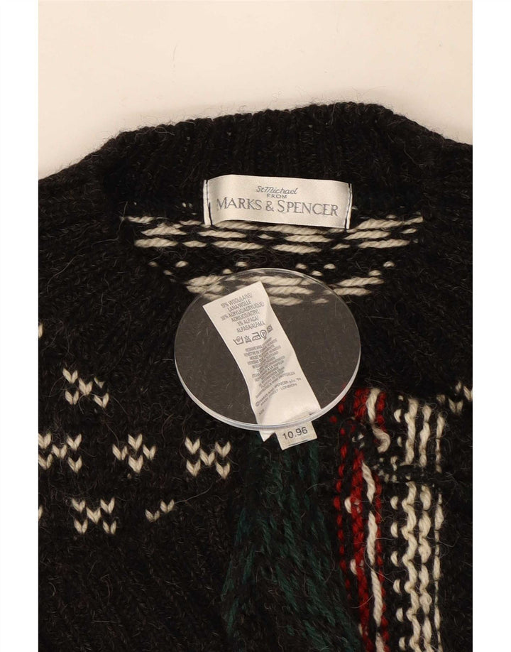 Marks & Spencer St. Michael - Jersey de cuello redondo para hombre, talla XL, color negro