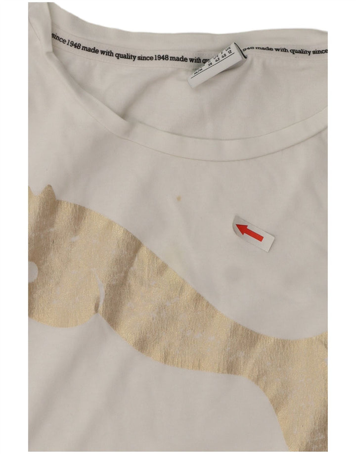 PUMA Camiseta gráfica para mujer Top UK 12 Medium White
