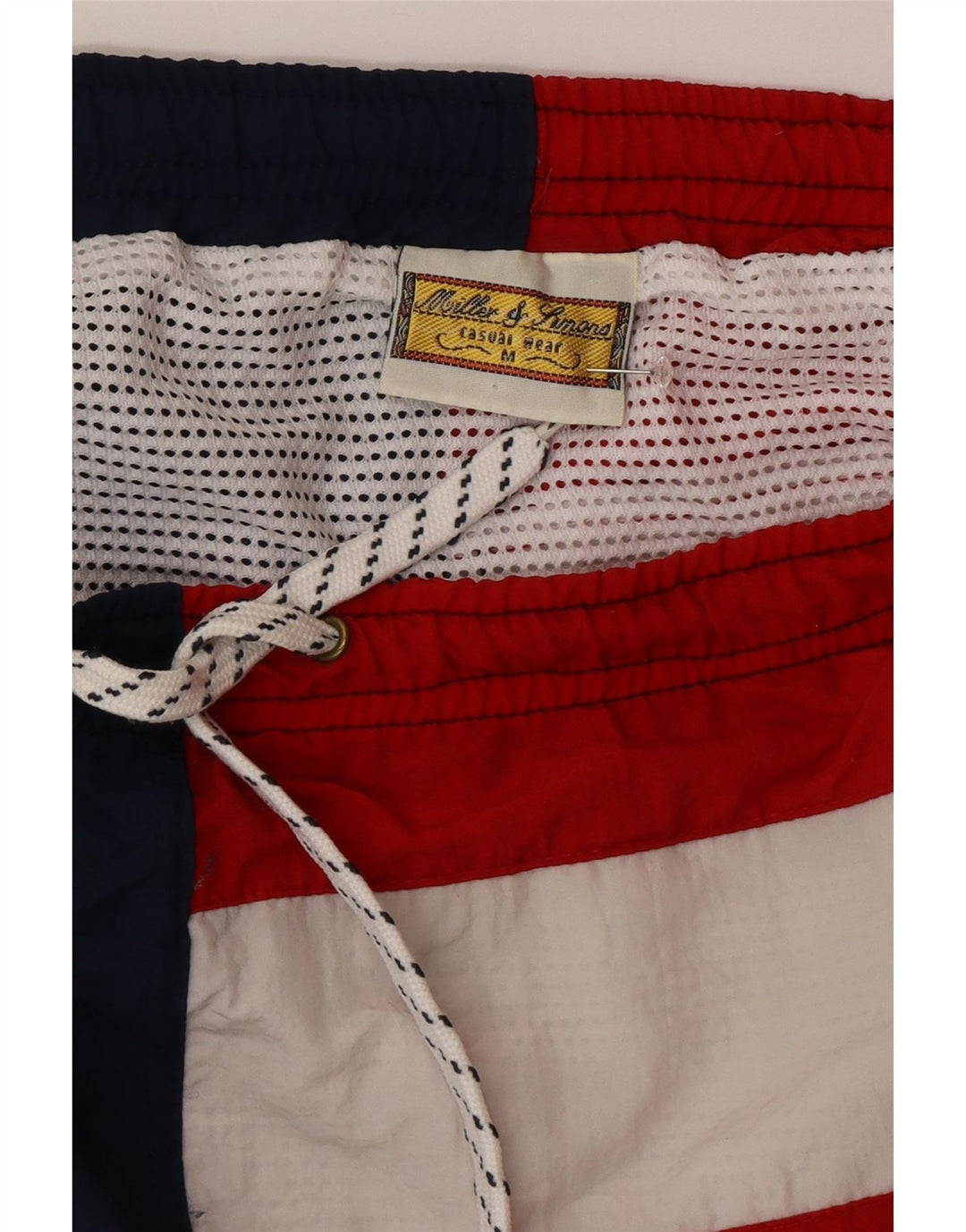 Bañador vintage con estampado gráfico para hombre, nailon color block mediano, multicolor