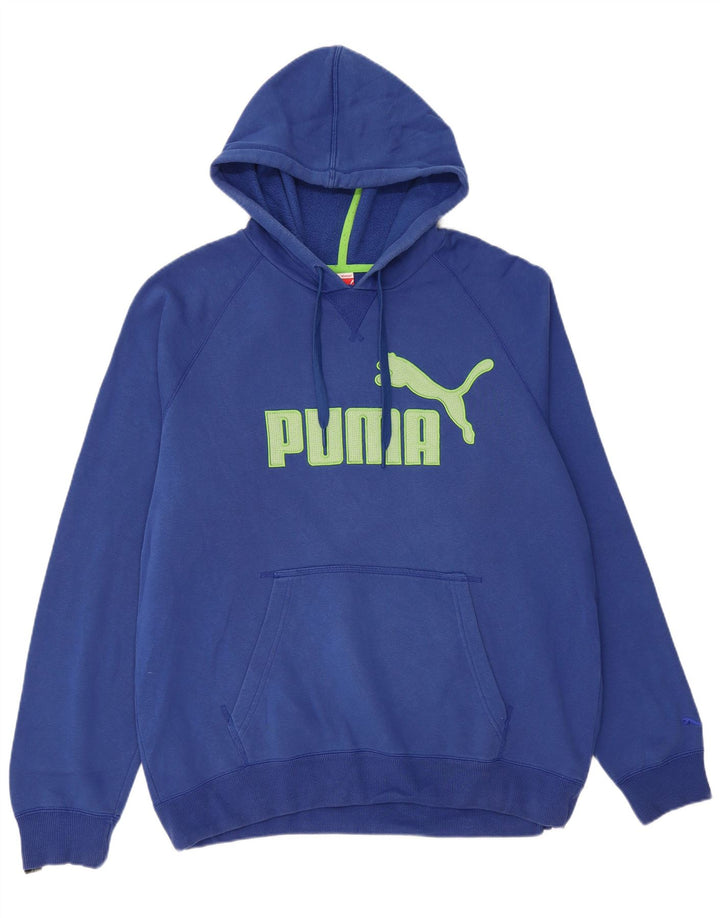 PUMA Sudadera con capucha gráfica para hombre XL Algodón azul