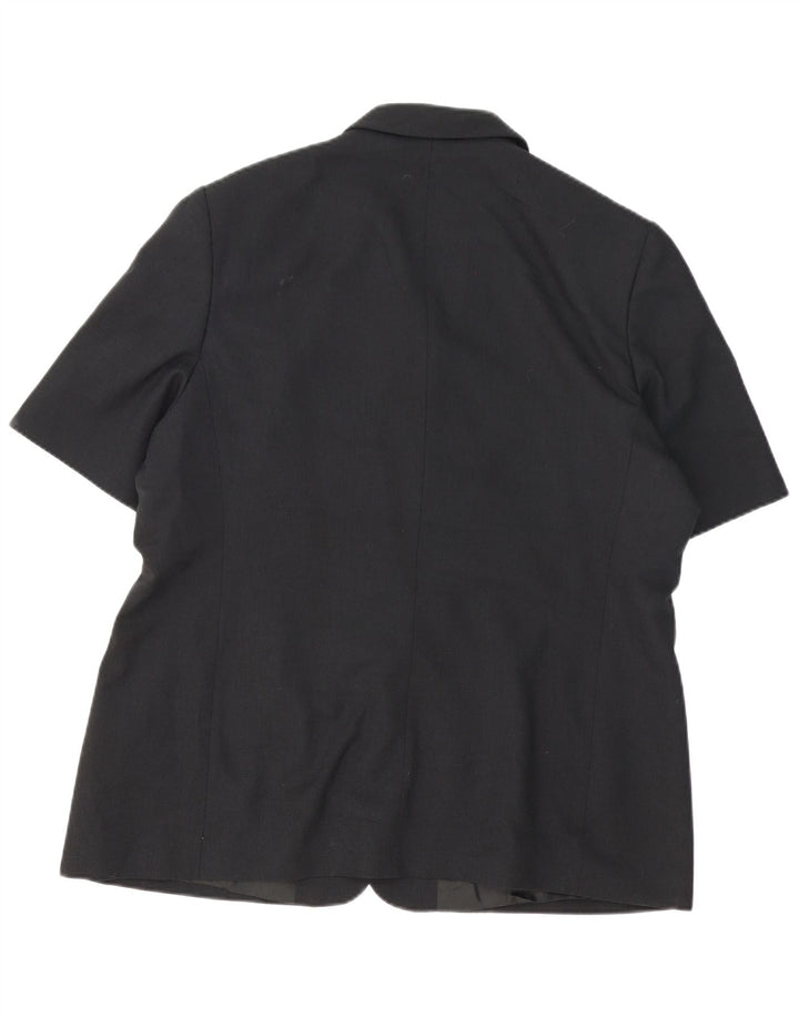 Marks & Spencer Chaqueta Blazer de Manga Corta con 2 Botones para Mujer UK 20 2XL Negro