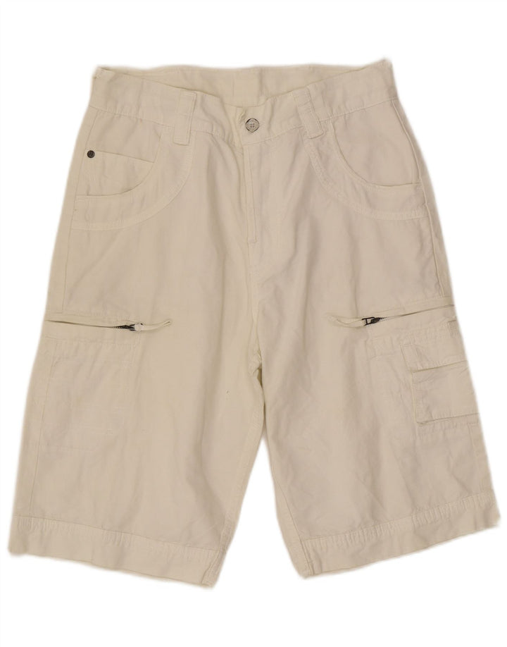 Wrangler Hombres Fitz Cargo Shorts W30 Algodón Blanco Mediano