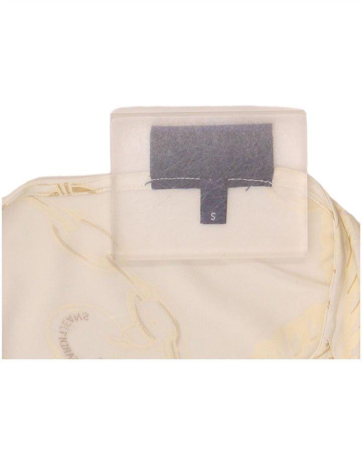 Trussardi Jeans Blusa con Estampado Abstracto para Mujer UK 8 Small White