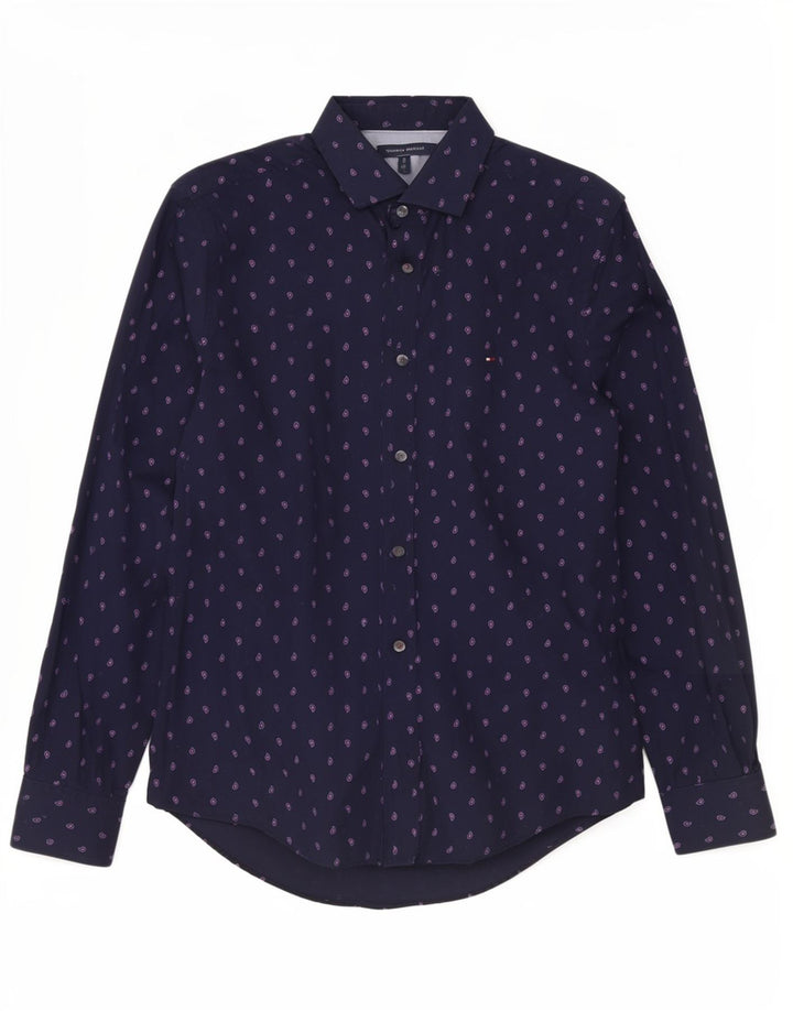 Camisa Tommy Hilfiger Hombre Algodón Paisley Azul Marino Mediano