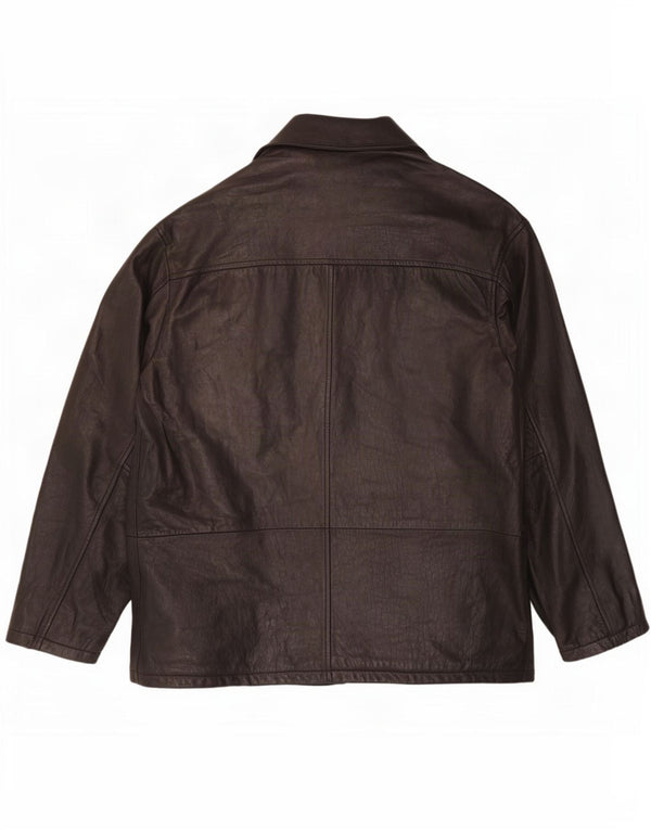 Trapper Chaqueta de cuero para hombre IT 50 Grande Negro