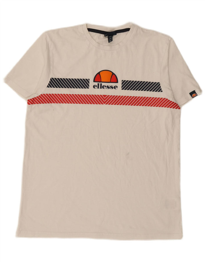 ELLESSE Camiseta gráfica para hombre Top Medium White Cotton
