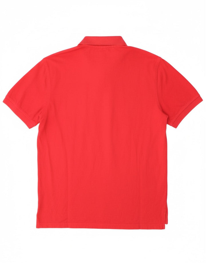 TOMMY HILFIGER Mens Polo Shirt Large Red Cotton