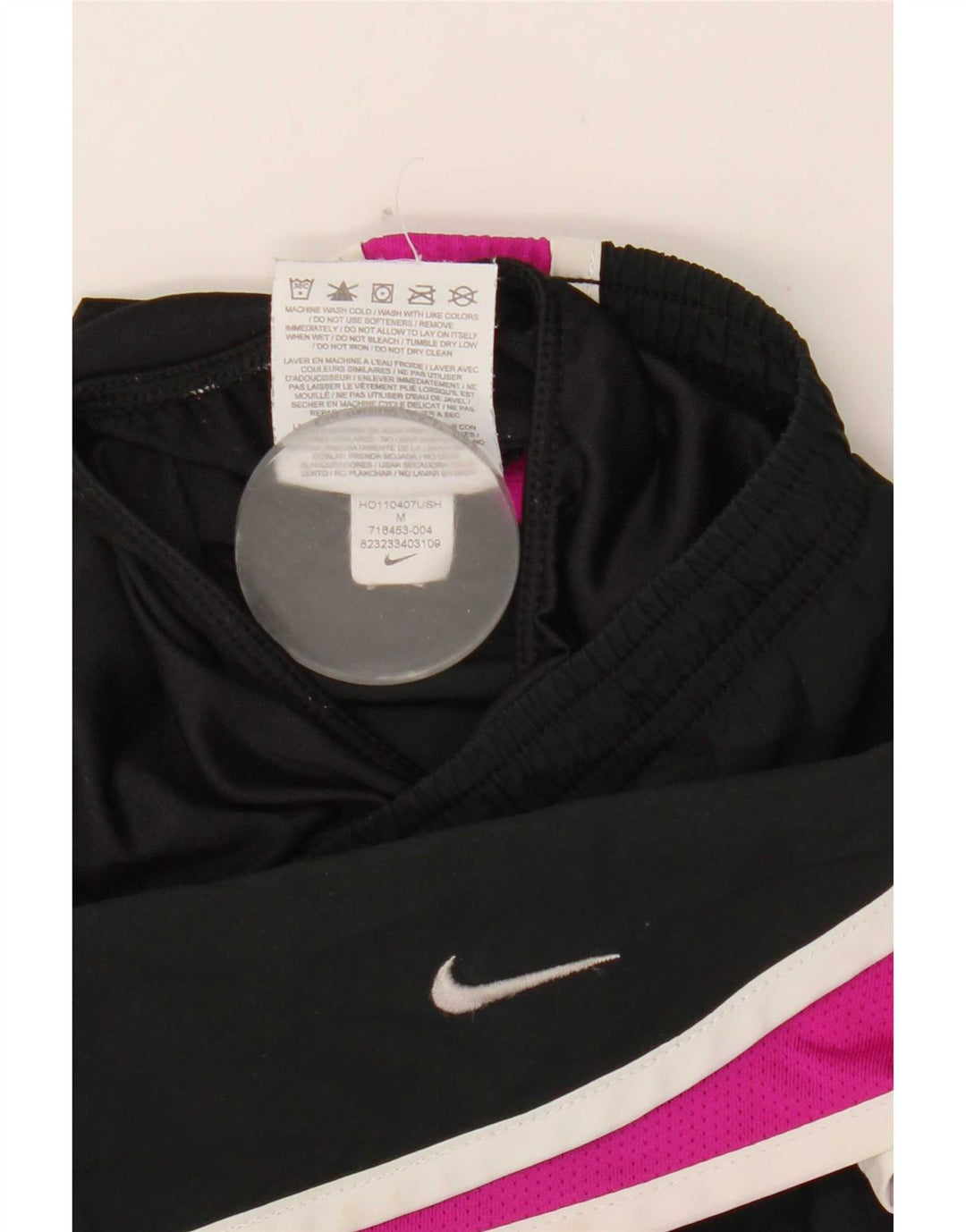 Nike Pantalones cortos deportivos para mujer UK 44 Mediano Negro Colorblock Poliéster