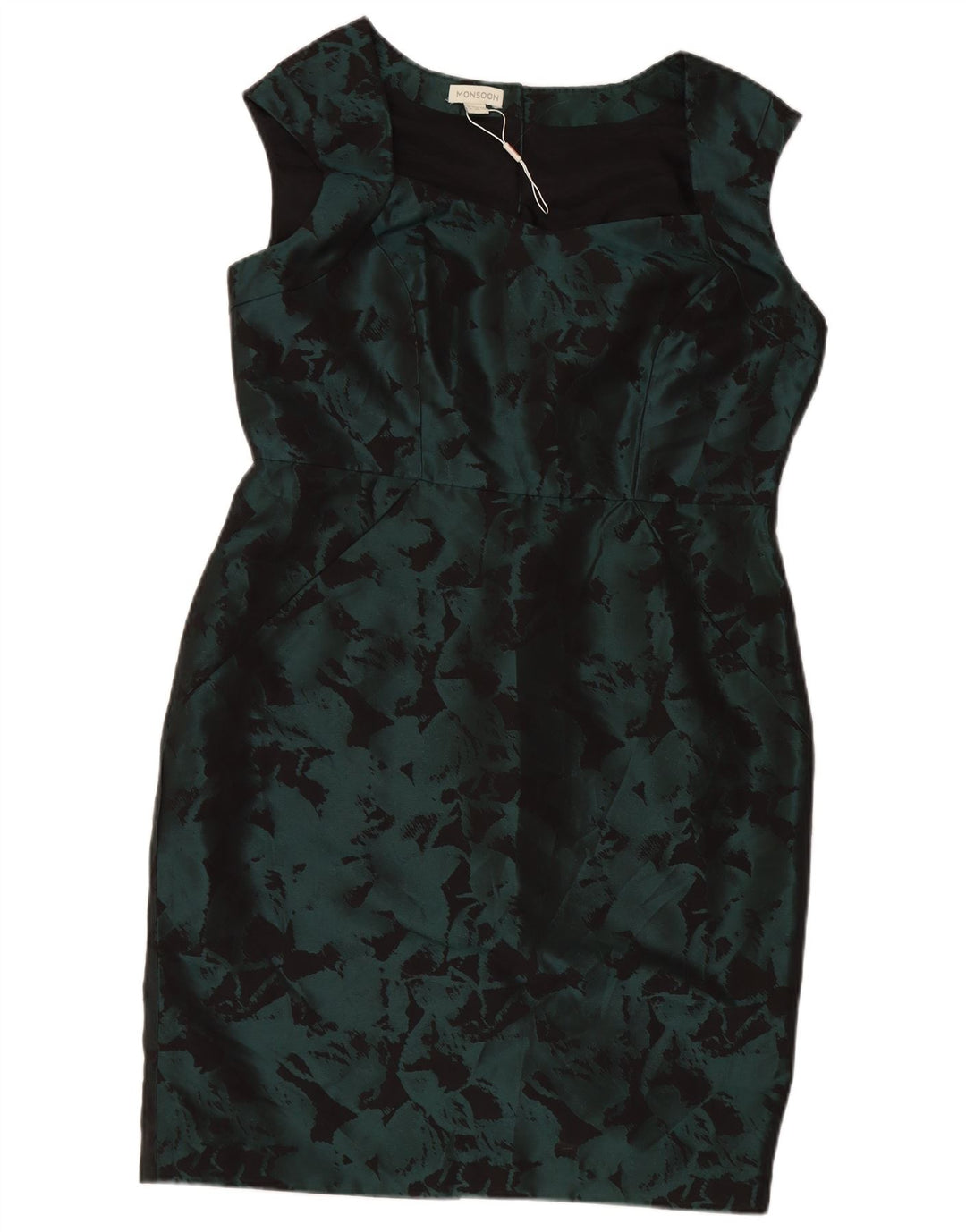 MONSOON Vestido tubo sin mangas para mujer UK 40 XL Poliéster floral verde