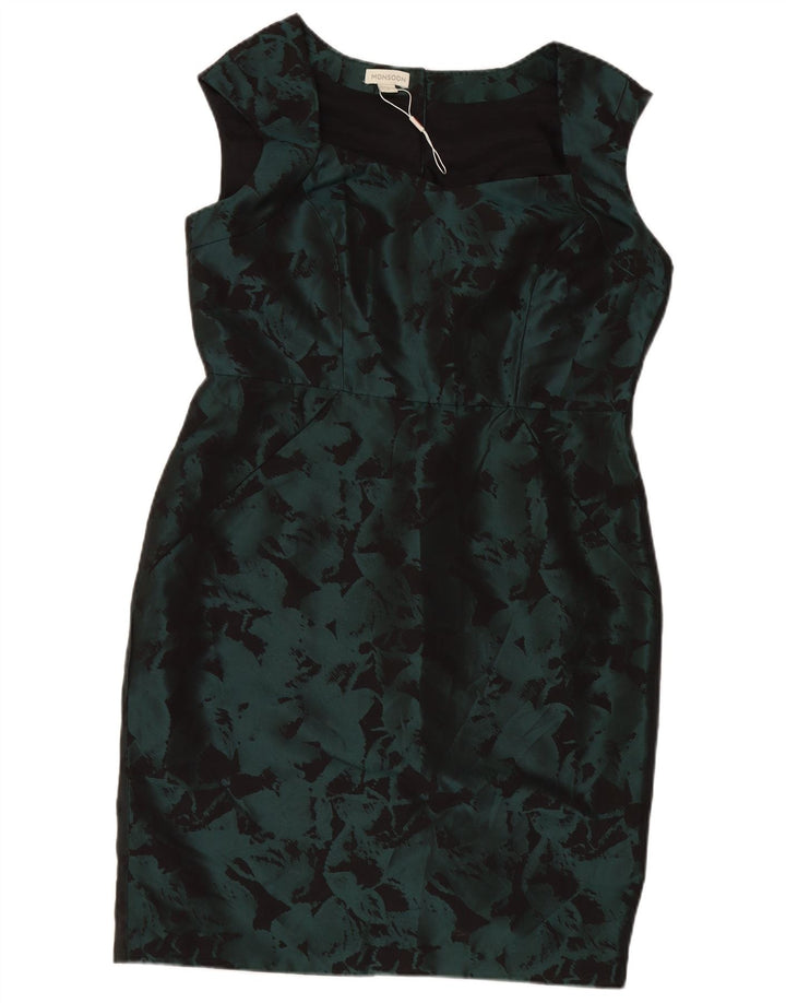MONSOON Vestido tubo sin mangas para mujer UK 40 XL Poliéster floral verde