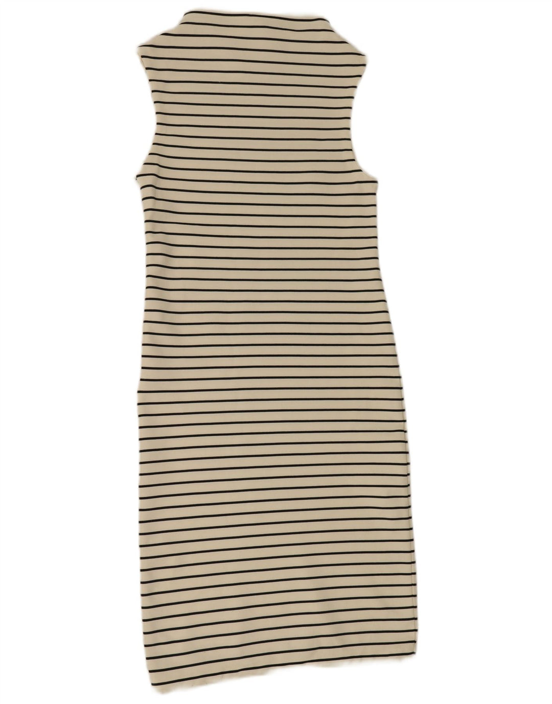 Zara Mujer Maxi Vestido Sin Mangas UK 40 Pequeño Poliéster A Rayas Blancas