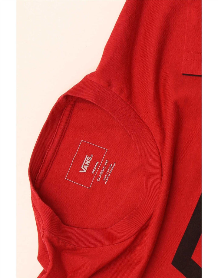Vans Camiseta con gráfico de ajuste clásico para hombre Top de algodón rojo mediano