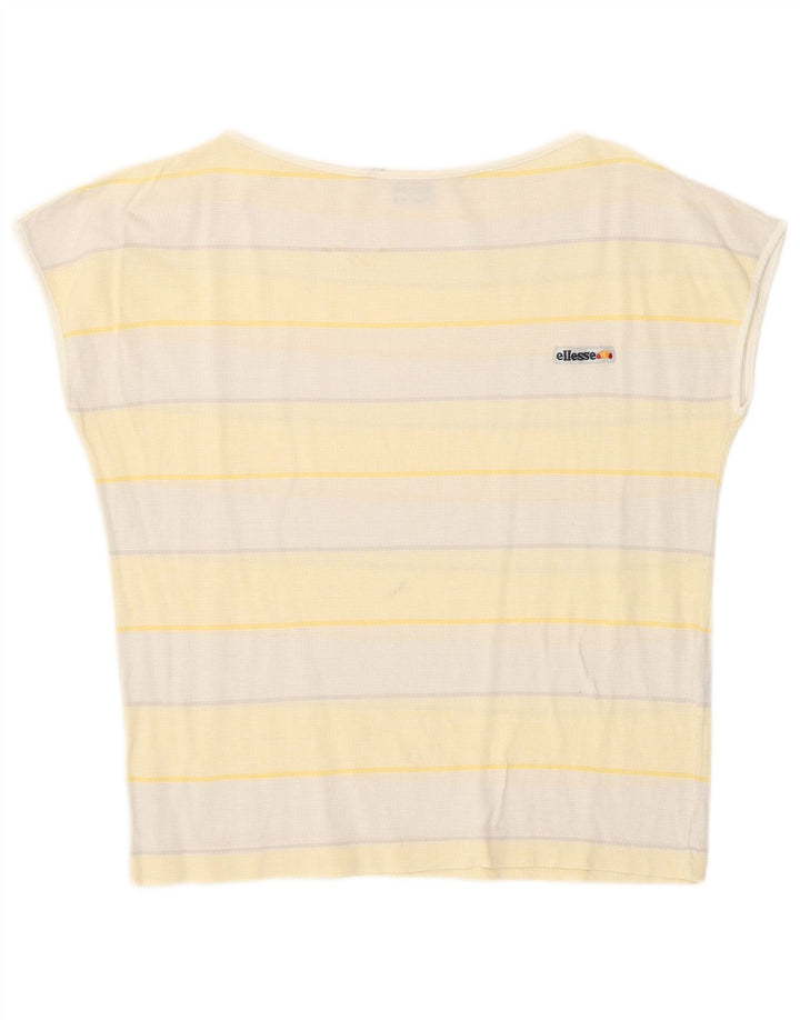 Camiseta Mujer Ellesse Top IT 42 Algodón Rayas Amarillo Mediano