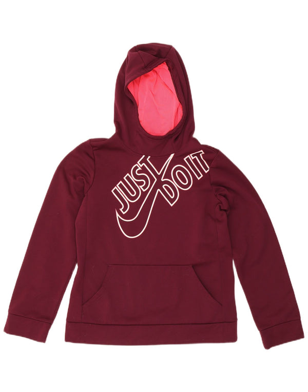 Nike Dri Fit Graphic Sudadera con capucha para niñas 13-14 años XL Poliéster burdeos