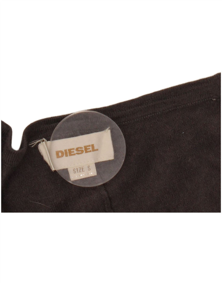 DIESEL Suéter tipo cárdigan largo para mujer UK 40 Pequeño gris Colorblock