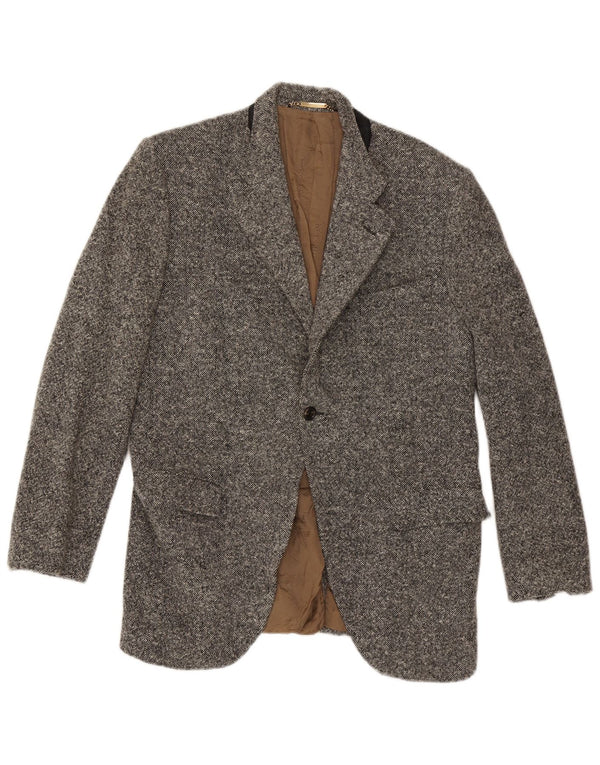 Dolce & Gabbana Chaqueta tipo blazer de 1 botón para hombre IT 52 XL Lana moteada gris