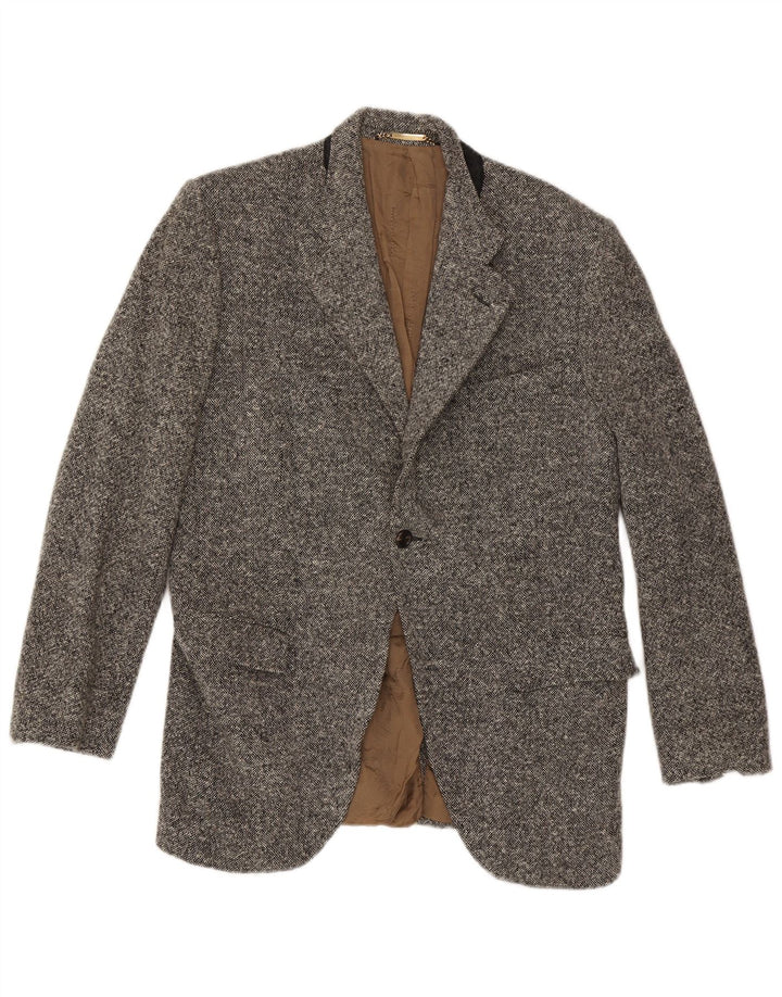 Dolce & Gabbana Chaqueta tipo blazer de 1 botón para hombre IT 52 XL Lana moteada gris