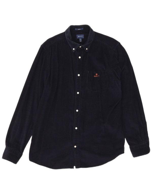 Gant Camisa de pana para hombre Talla 41/42 16 1/2 Grande Algodón azul marino