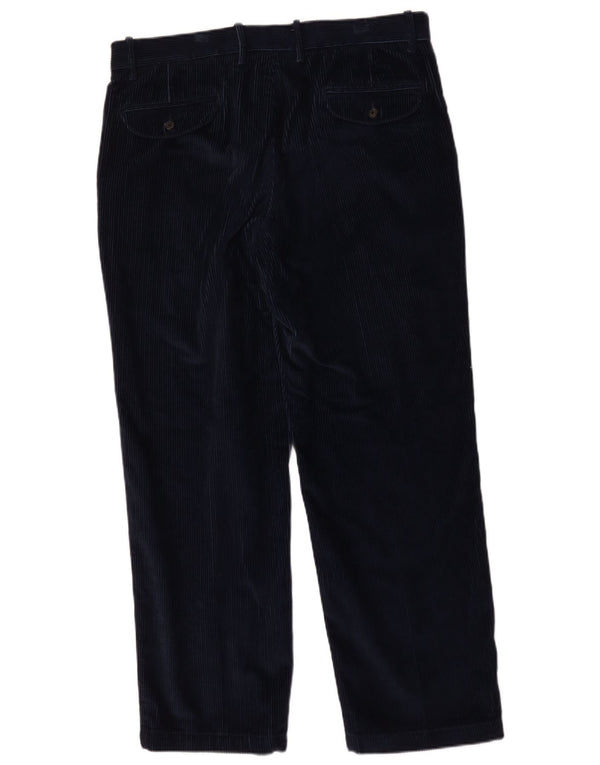 Marks & Spencer Pantalones rectos de pana para hombre W36 L31 Algodón azul marino