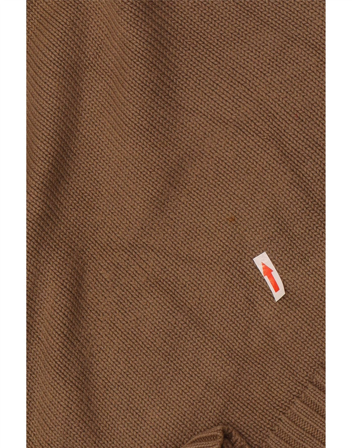 Zara Hombre Jersey Con Cuello En V Algodón Marrón Medio