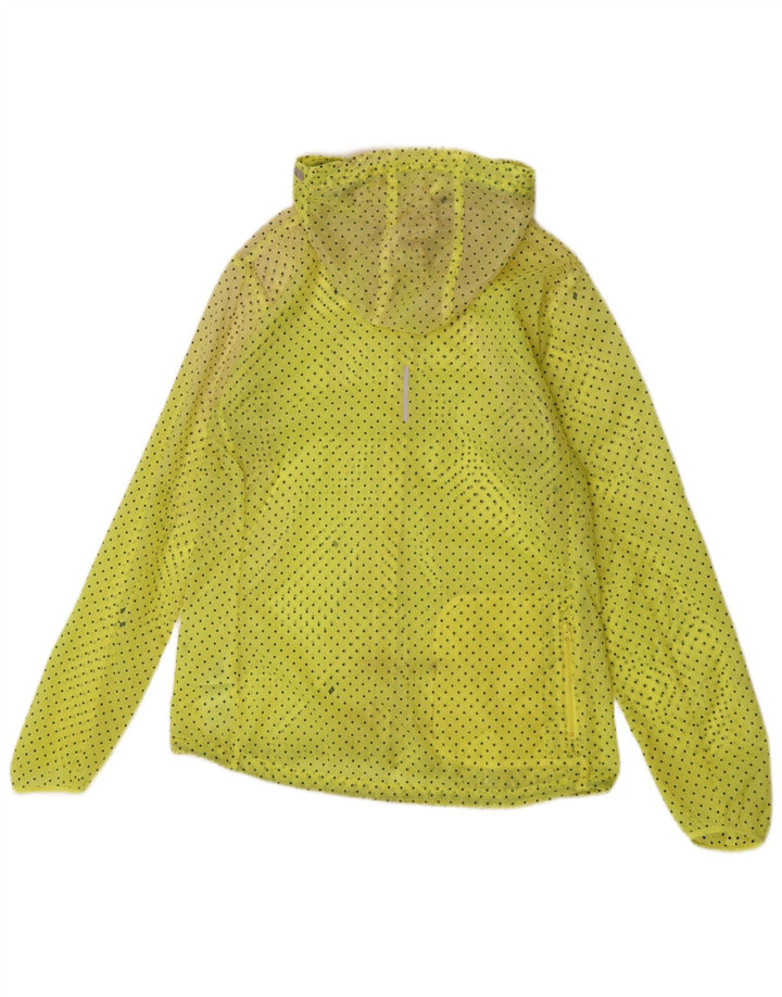 Nike - Chaqueta impermeable con capucha para mujer, talla 40, talla mediana, color amarillo manchado
