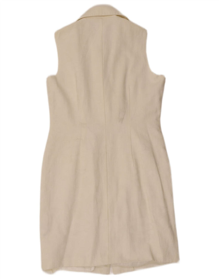 C&A Vestido camisero sin mangas para mujer UK 44 Poliéster blanco mediano