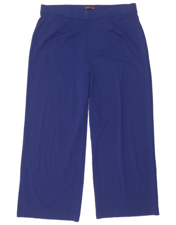 Marks & Spencer Pantalones de chándal de pierna ancha para mujer UK 20 2XL Viscosa azul