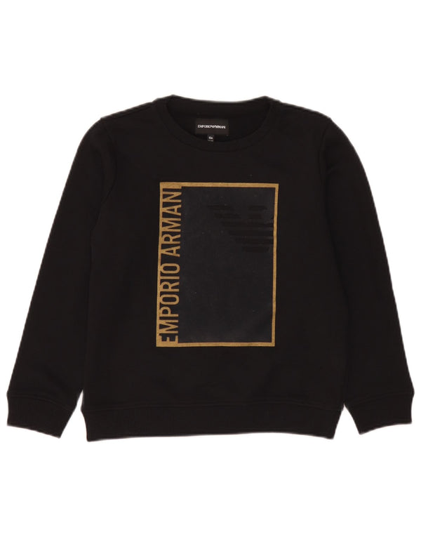 Emporio Armani Sudadera estampada para niños 9-10 años Algodón negro