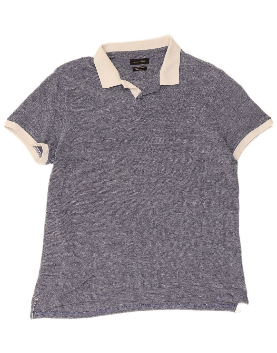 Massimo Dutti Polo Rugby Hombre Large Azul Algodón