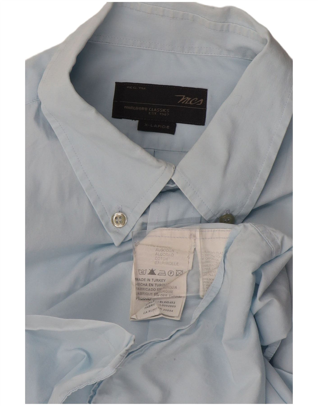 Camisa Marlboro Classics Hombre XL Algodón Azul