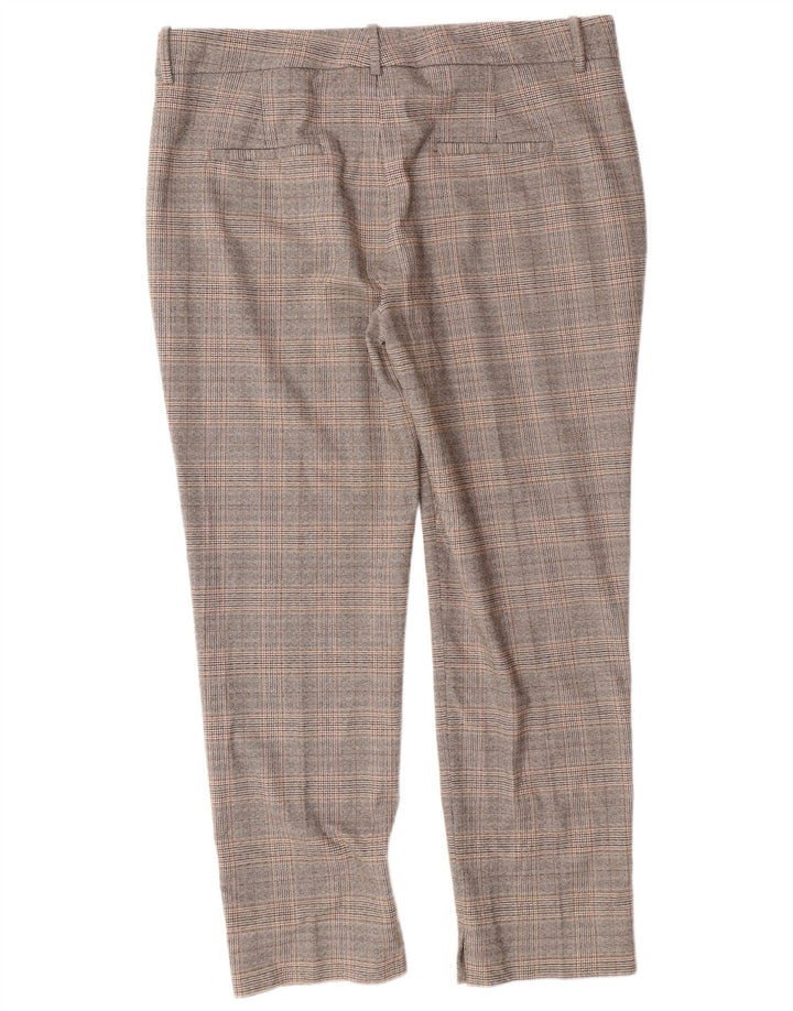 ZARA Pantalón Chino Slim Fit para Mujer EU 42 Large W32 L27 Cuadros Grises