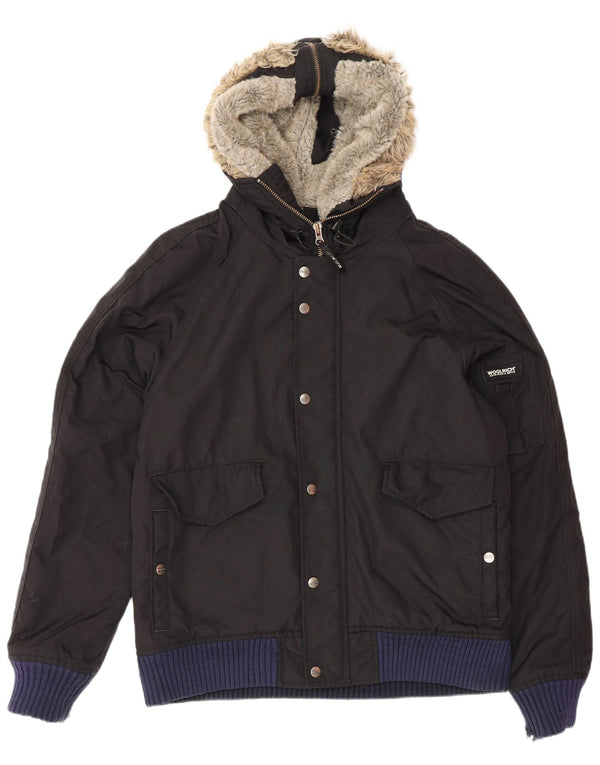Woolrich Chaqueta cortavientos con capucha para hombre UK 40 Large Black