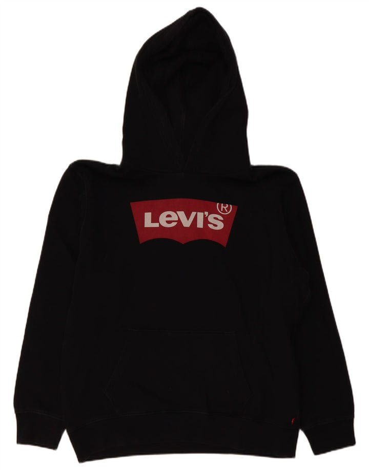 LEVI'S Sudadera con capucha gráfica para mujer UK 46 Grande Algodón negro