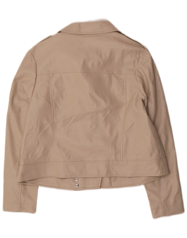 Marks & Spencer Chaqueta motera de piel sintética para mujer UK 40 XL Beige