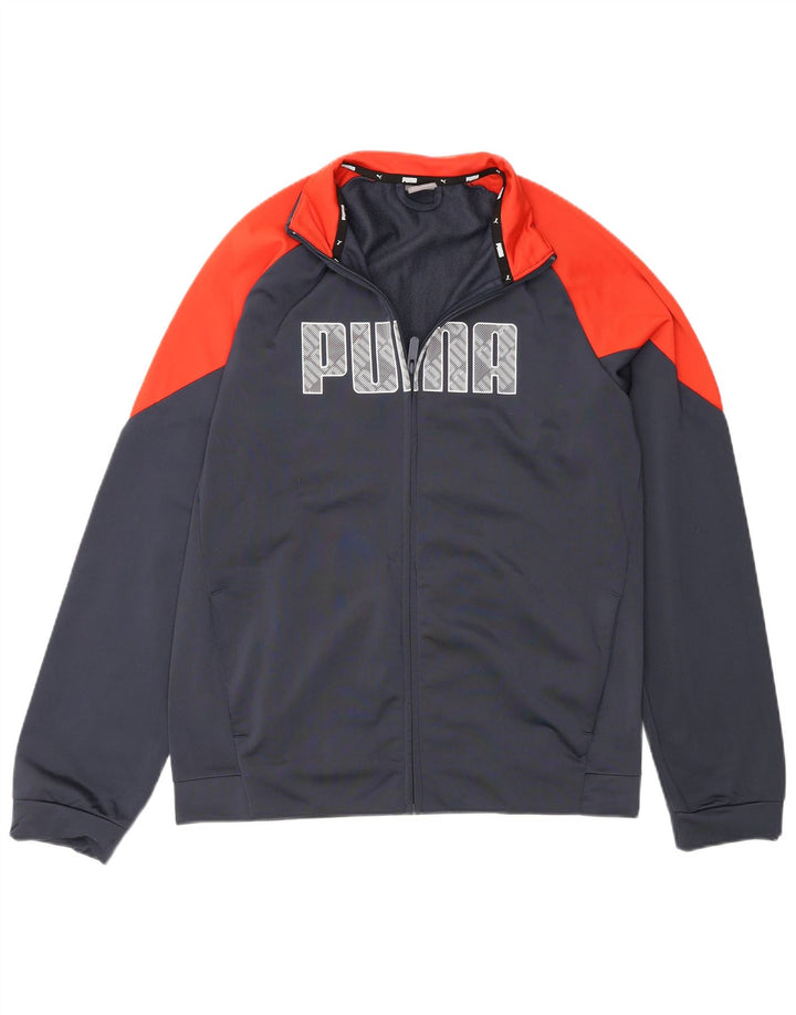 Puma - Chaqueta de chándal con gráfico para niños, 15-16 años, color gris