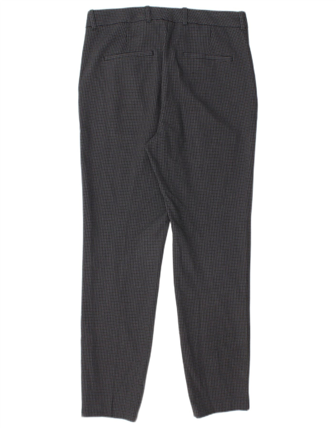 Zara Mujer Pantalón De Traje Slim EU 40 Medium W30 L28 Gris Pata De Gallo